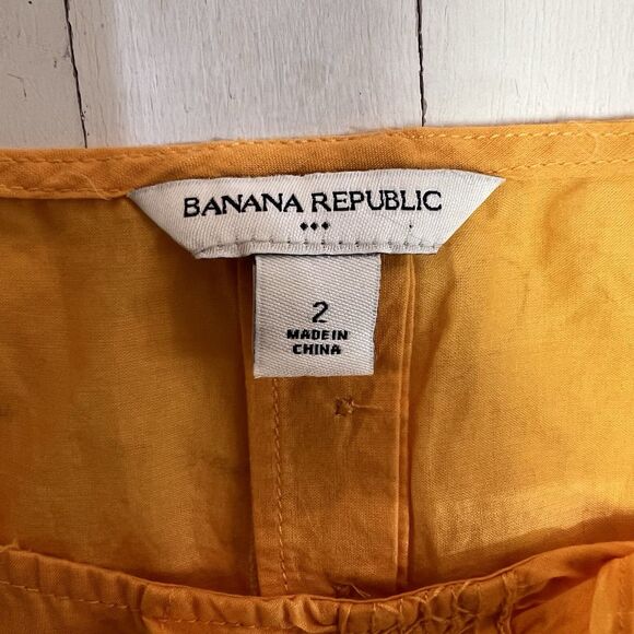 Banana Republic Cami Tank Top Size 2 Tailored, Fitted Zip Yellow Ruffle Detail - Picture 7 of 9